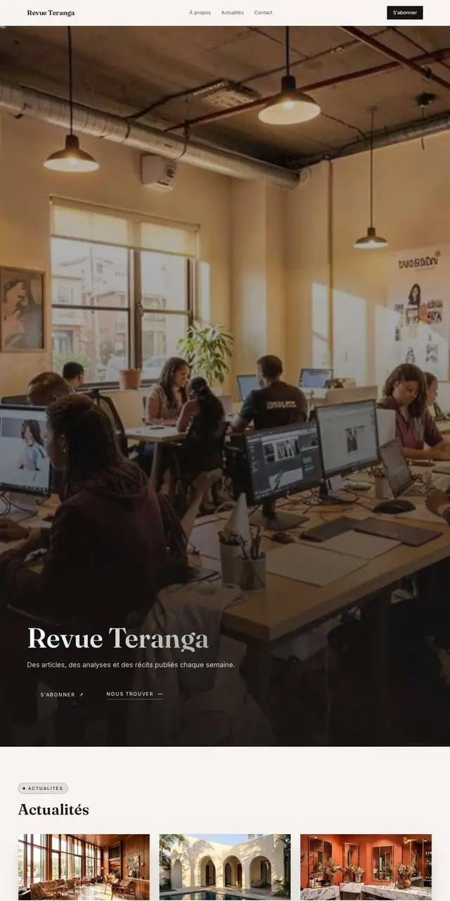 Aperçu du modèle Revue Teranga