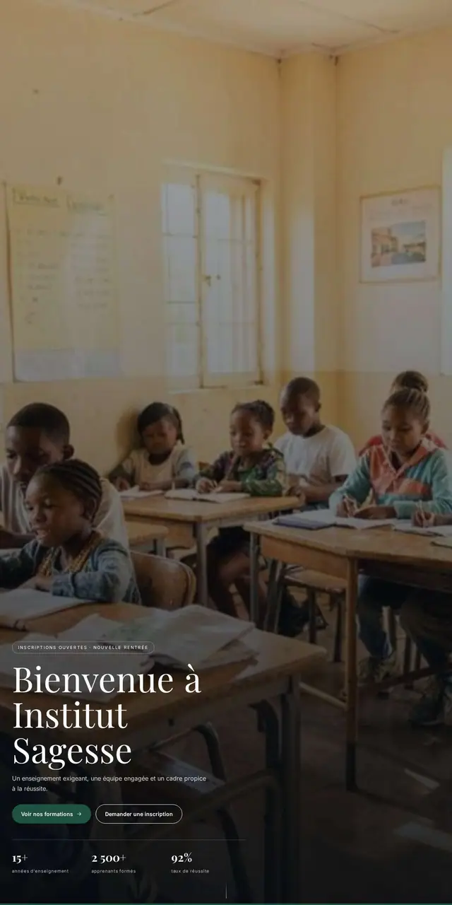 Aperçu du modèle Institut Sagesse