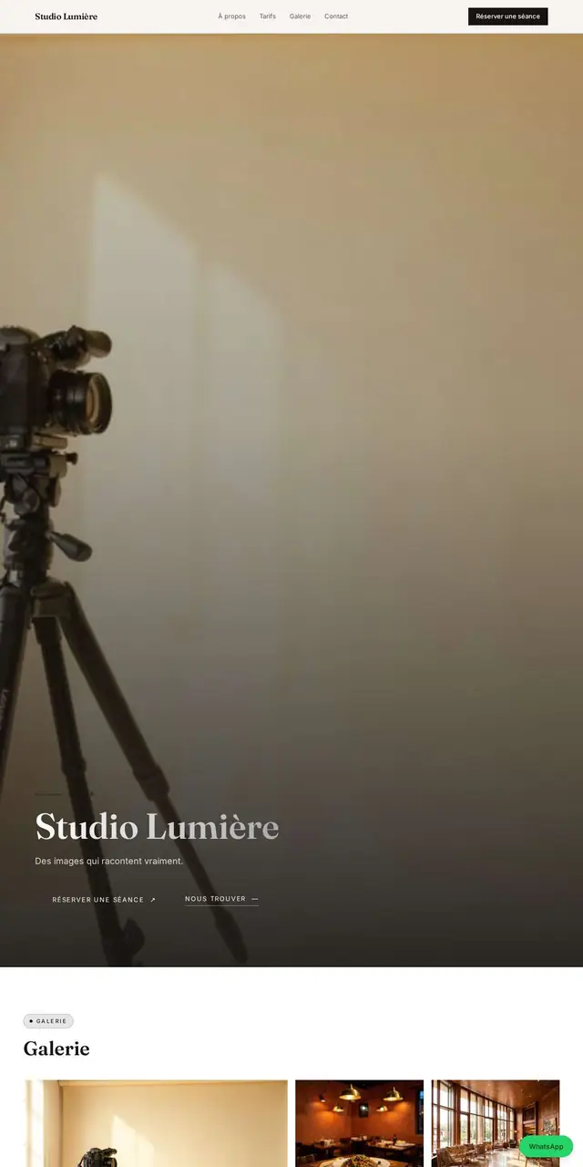 Aperçu du modèle Studio Lumière
